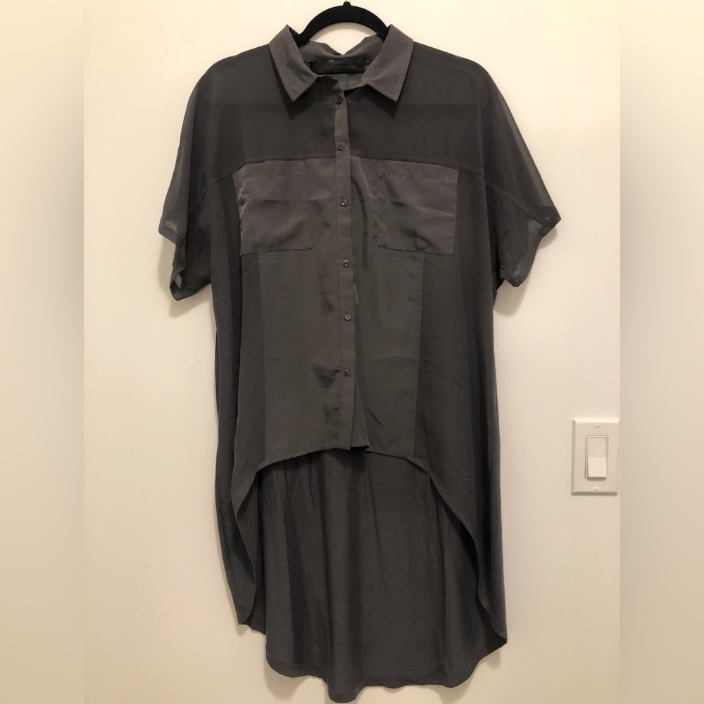 Zara Satin Collered Tunic Tee